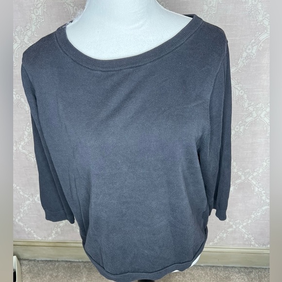 Lands' End Black 3/4th Sleeve Top Size XL/P - Picture 1 of 6